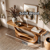 Organic Modern Console Table with Sculptural Open Base for Entryway & Living Room TT006-9597