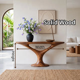 Organic Sculptural Console Table with Oval Top for Modern Entryway & Living Room TT006-4241