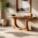 Modern Wooden Console Table with Sculptural U-Base for Entryway & Hallway TT006-2415