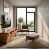 Modern TV Stand with 4 Enclosed Storage Compartments & Open Media Shelf