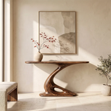 Organic Sculptural Console Table | Modern Console Table with Twisted Open Pedestal Base TH003-8583