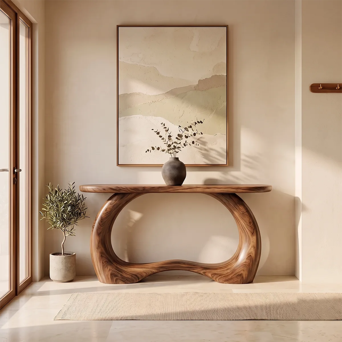 Organic Loop Console Table | Modern Sculptural Console Table with Open Arch Base TH003-6800