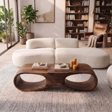 Sculptural Organic Coffee Table | Modern Curved Low Profile Living Room Table