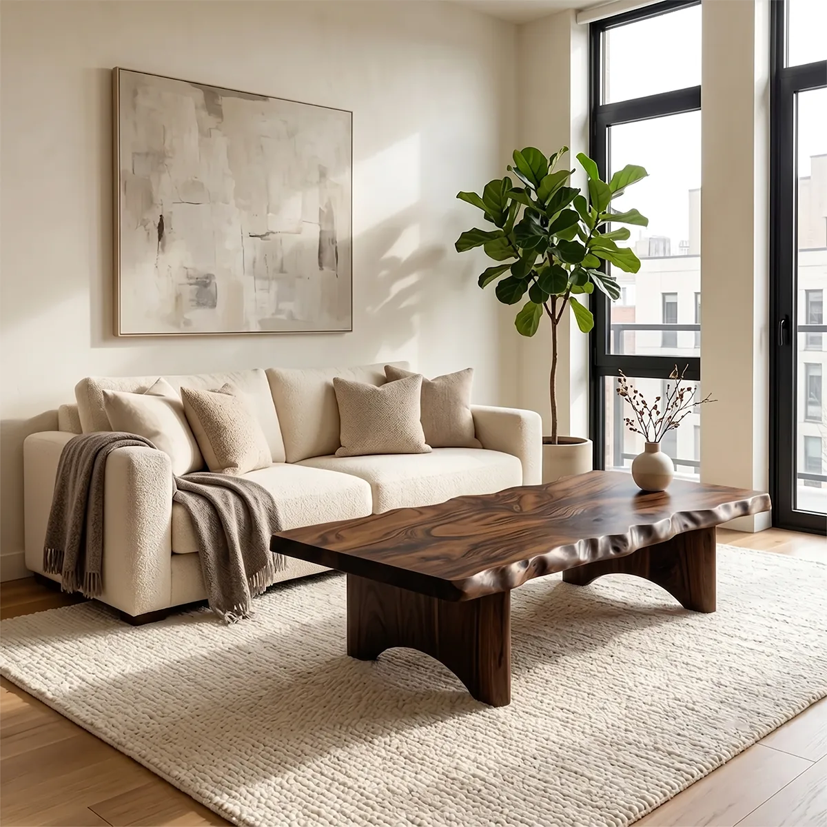Live Edge Coffee Table | Rustic Modern Statement Center Table