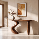 Organic Wave Console Table | Sculptural Entryway Table with Curved Pedestal Base TH003-1709
