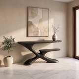 Sculptural Tiered Console Table | Organic Modern Entryway Table with Floating Curved Design TH003-4469