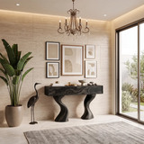 Modern Sculptural Console Table with Drawers | Organic Entryway Storage Console Table TH003-4892