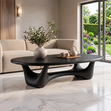 Modern Oval Coffee Table with Sculptural Open Base | Organic Contemporary Center Table for Living Room TH003-9564