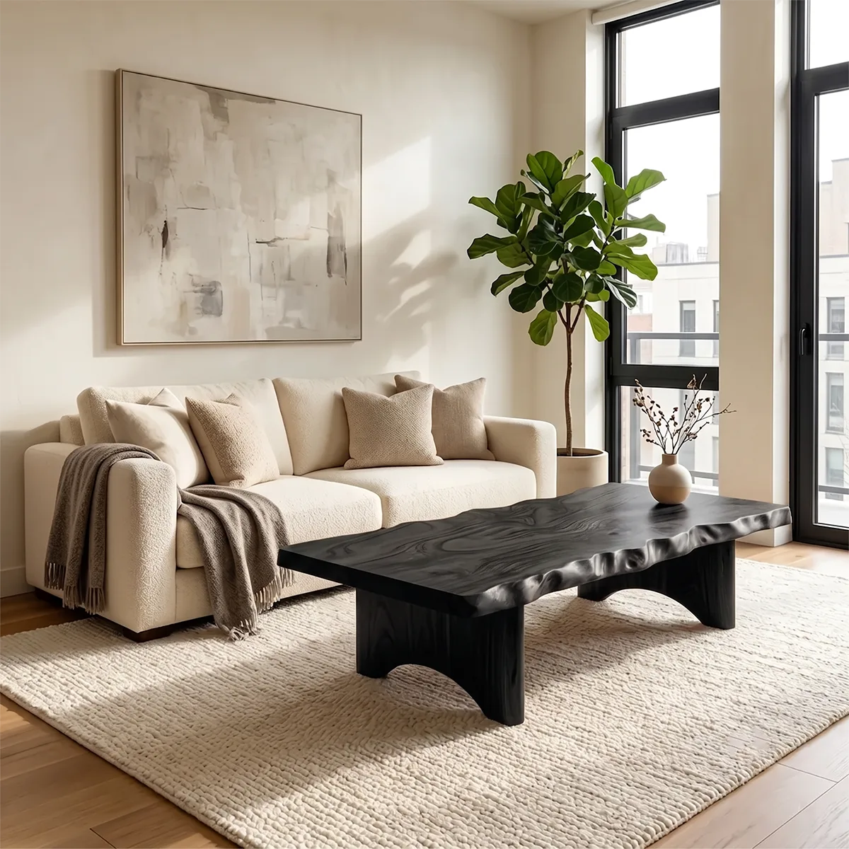 Live Edge Coffee Table | Rustic Modern Statement Center Table
