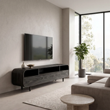 Modern TV Stand with 2 Drawers & Open Storage | Rounded Media Console TH003-5IKK5IP