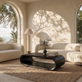 Sculptural Rounded Coffee Table | Organic Modern Open Center Living Room Table