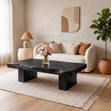 Live Edge Solid Wood Coffee Table | Rustic Modern Handmade Center Table for Living Room TT006-6596