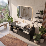 Live Edge Bathroom Vanity with Open Shelving & Multi-Drawer Storage TH003-9EZH8IM