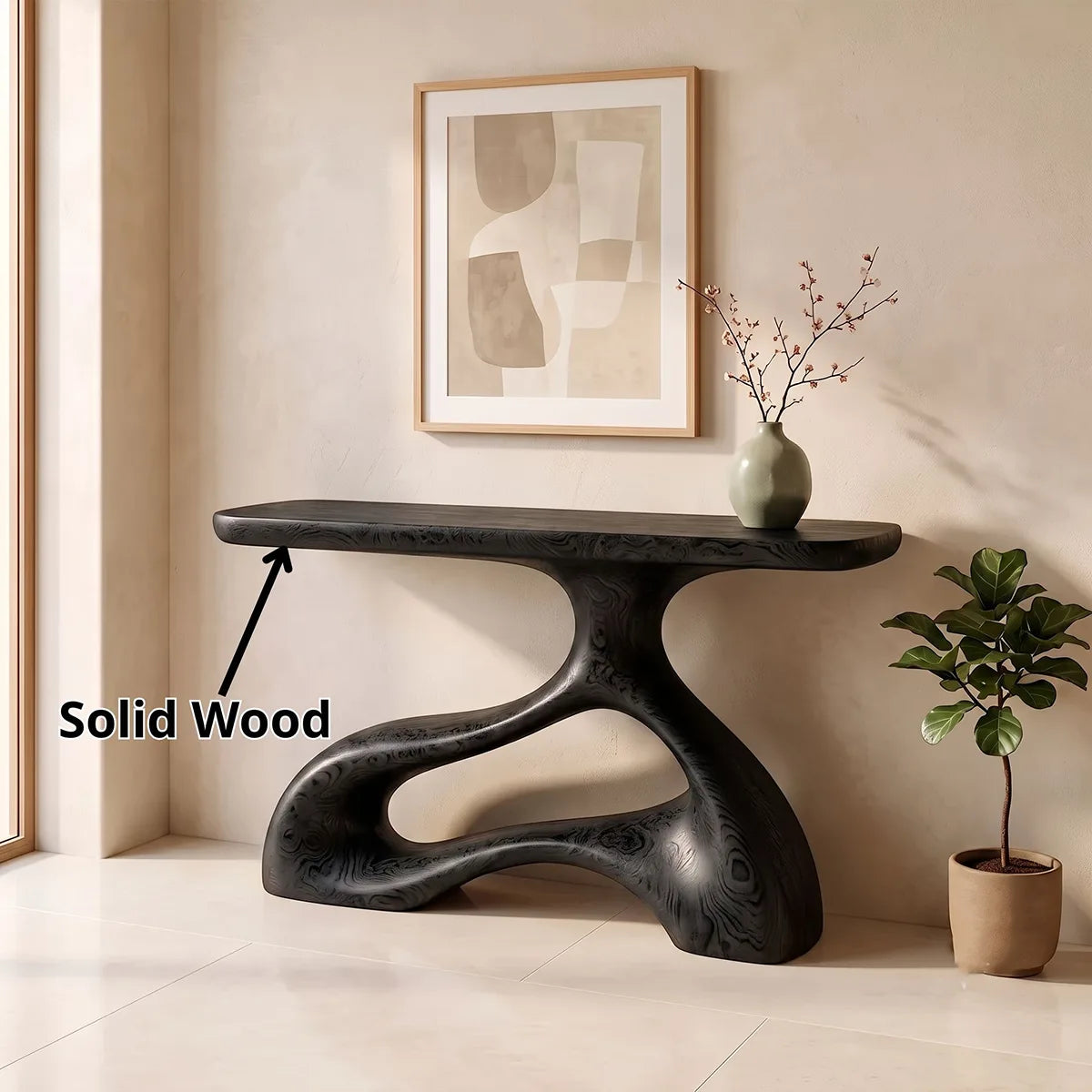Organic Sculptural Console Table | Abstract Wave Console Table for Modern Entryway & Hallway TH003-3763