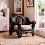 Sculptural Curved Armchair with Open Back | Organic Lounge Chair