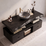 Live Edge Bathroom Vanity | Modern Floating Vanity with Storage Drawers TH003-2PAL7VO