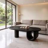 Modern Oval Coffee Table | Sculptural Pedestal Center Table for Minimalist Living Room TH003-7468
