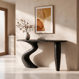 Organic Wave Console Table | Sculptural Entryway Table with Curved Pedestal Base TH003-1709