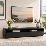Modern TV Stand with Open Shelf & 2 Large Drawers | Minimalist Media Console TT006-2PMS8ZG