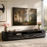 Modern TV Stand with Open Display Shelf & Wave Front Drawers TT006-6OLZ4XW