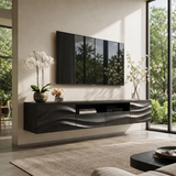Organic Modern Floating TV Stand with Dual Cabinets, Open Shelf & Double Drawers TT006-5QDJ5ZW