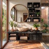 Floating Live Edge Bathroom Vanity with Storage Cubbies & Drawers | Solid Wood Wall Mounted Bathroom Vanity TT006-6OOZ2DD