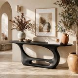 Organic Modern Console Table with Sculptural Open Base for Entryway & Living Room TT006-9597