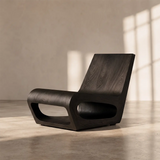 Modern Sculptural Lounge Chair | Curved Armless Accent Chair for Living Room & Reading Corner