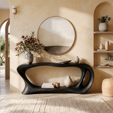 Organic Wave Console Table with Open Shelf for Modern Entryway & Living Room TT006-9593