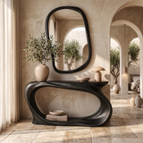 Organic Sculptural Console Table with Open Shelf for Modern Entryway & Hallway TT006-7521