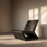 Sculptural Armless Lounge Chair | Modern Curved Accent Chair for Living Room & Reading Space