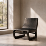 Sculptural Curved Lounge Chair | Modern Organic Low Profile Accent Chair