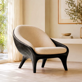Sculptural Curved Accent Chair with Arms | Modern Lounge Chair for Living Room & Bedroom