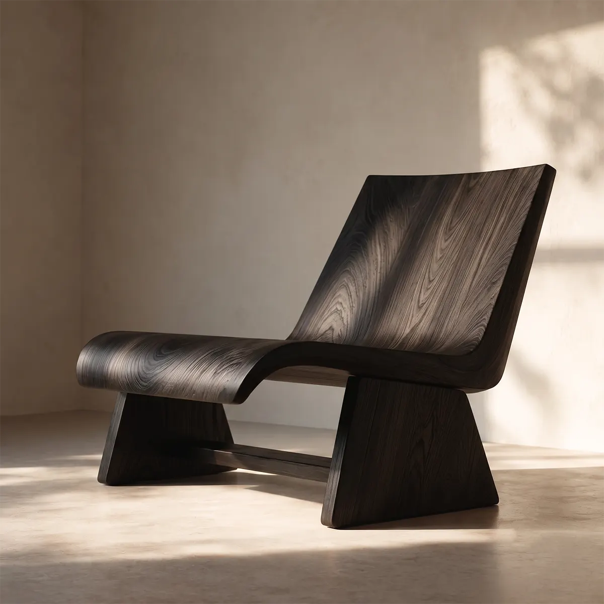 Sculptural Curved Lounge Chair | Modern Minimalist Low Profile Accent Chair