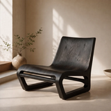 Sculptural Curved Wood Lounge Chair | Modern Organic Accent Chair