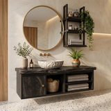Floating Solid Wood Bathroom Vanity | Modern Bathroom Vanity with Open Storage and Cabinet TT006-3250
