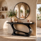 Organic Modern Console Table with Sculptural Open Base for Entryway & Hallway TT006-7249