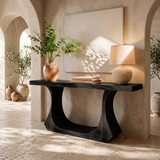 Modern Wooden Console Table with Sculptural Open Arch Base for Entryway & Hallway TT006-5795