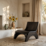 Sculptural Curved Lounge Chair with Arched Legs | Organic Modern Accent Chair