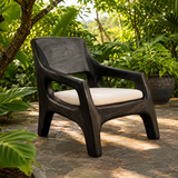 Sculptural Curved Lounge Chair | Modern Organic Accent Chair with Open Arms