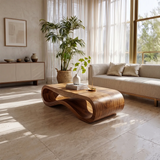Sculptural Wave Coffee Table | Modern Organic Curved Living Room Center Table