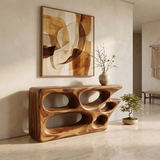 Organic Sculptural Console Table | Modern Open Shelf Console with Abstract Architectural Design TH003-9123