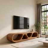 Sculptural TV Stand with Open Shelves | Organic Modern Media Console TH003-5RAR7KU