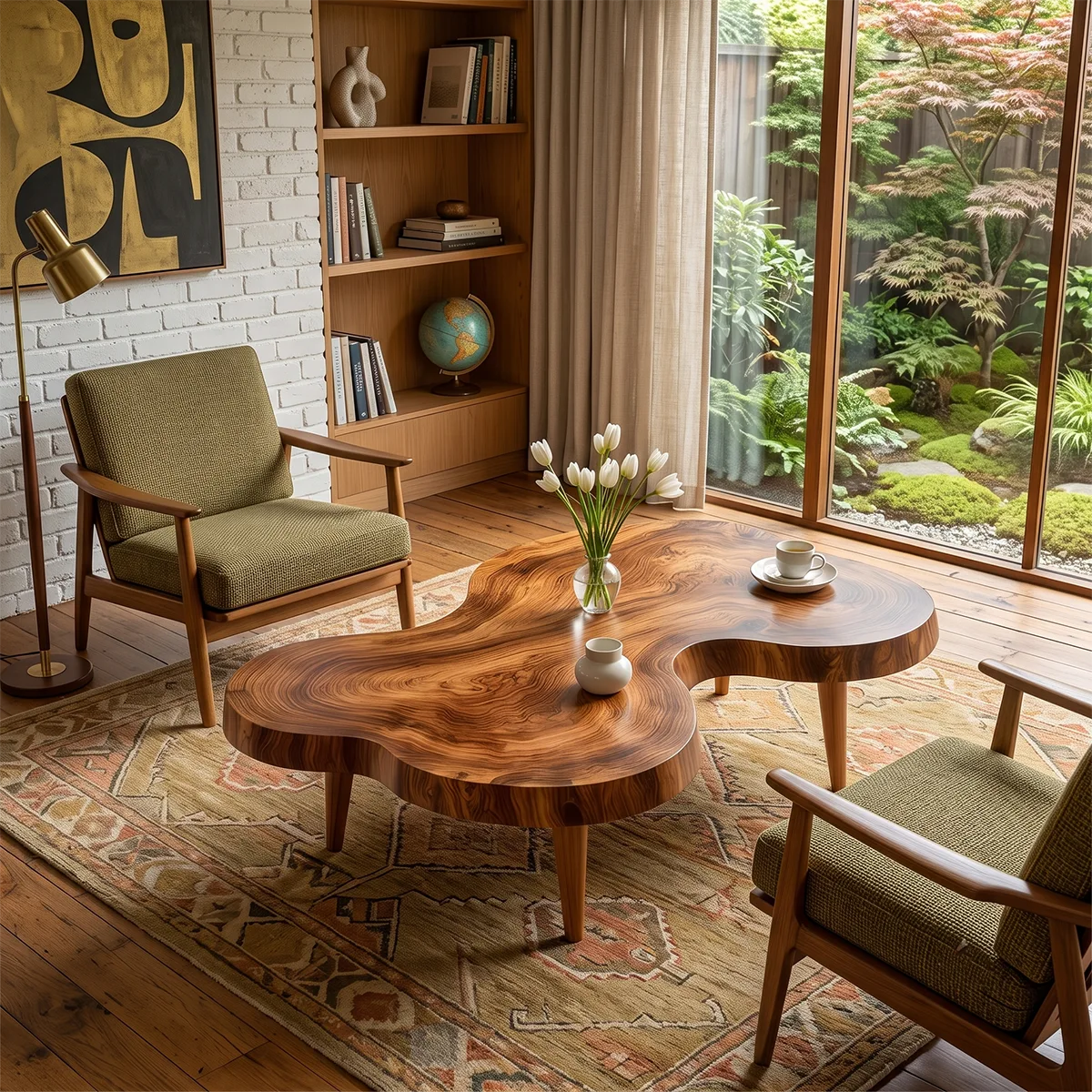 Freeform Coffee Table with Organic Shape | Sculptural Modern Living Room Center Table