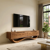Sculptural TV Stand with 2 Drawers | Organic Modern Media Console TH003-3LLI8QY