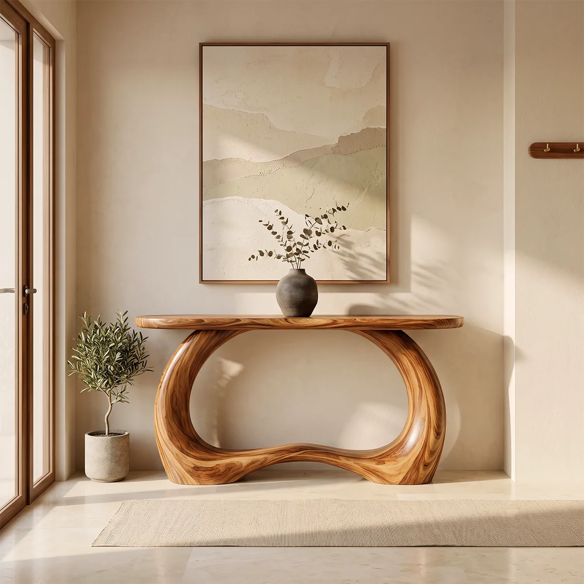 Organic Loop Console Table | Modern Sculptural Console Table with Open Arch Base TH003-6800