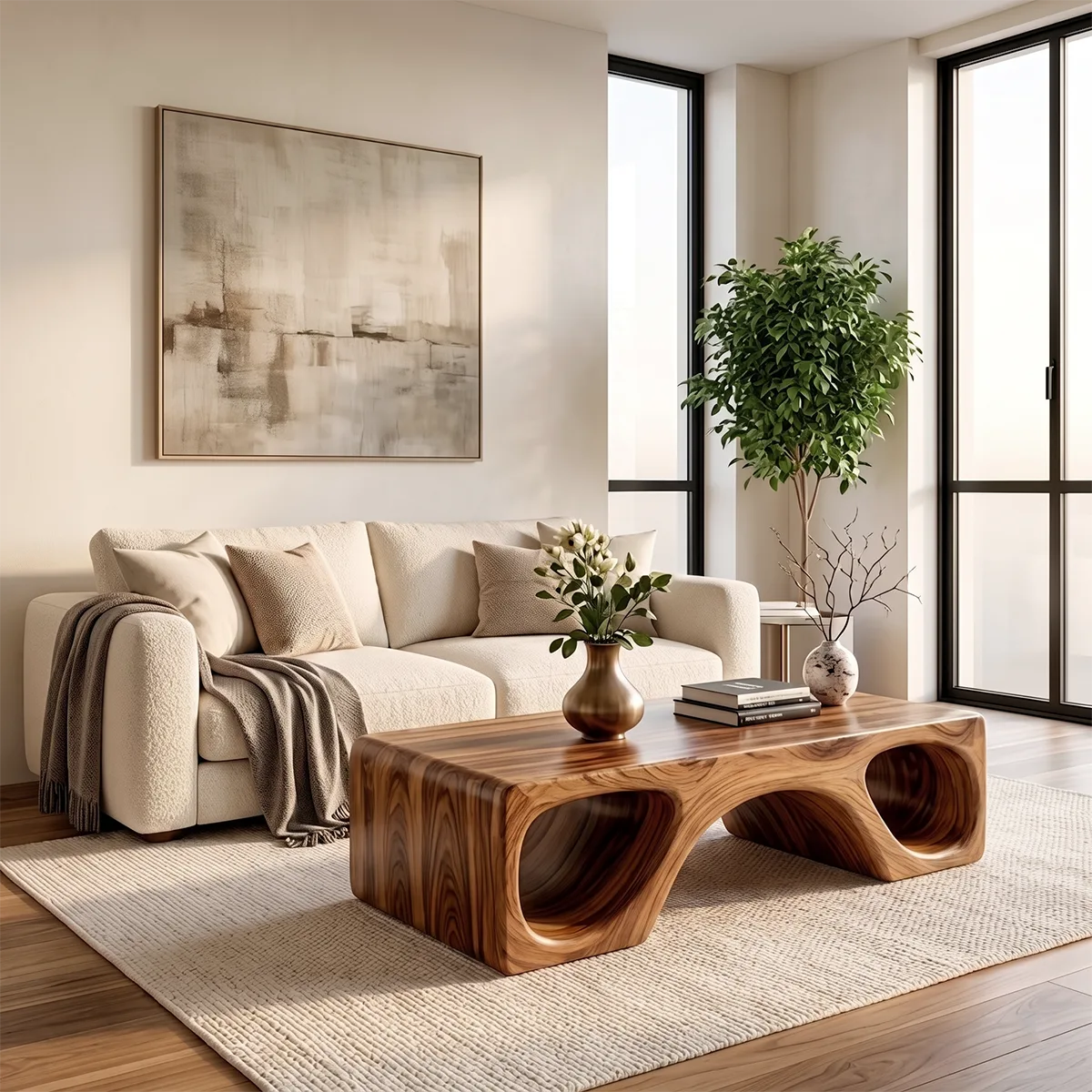 Sculptural Arch Coffee Table | Modern Organic Statement Center Table