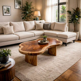 Organic Freeform Live Edge Solid Wood Coffee Table | Handcrafted Natural Slab Center Table TT006-5288
