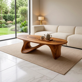Organic Wave Coffee Table | Sculptural Oval Coffee Table for Modern Minimalist Living Room TH003-1206