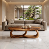 Modern Oval Coffee Table | Sculptural Organic Center Table for Living Room TH003-5584